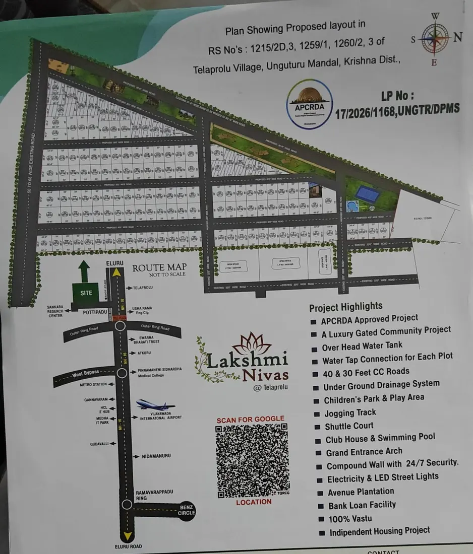 Lakshmi Nivas layout and route map